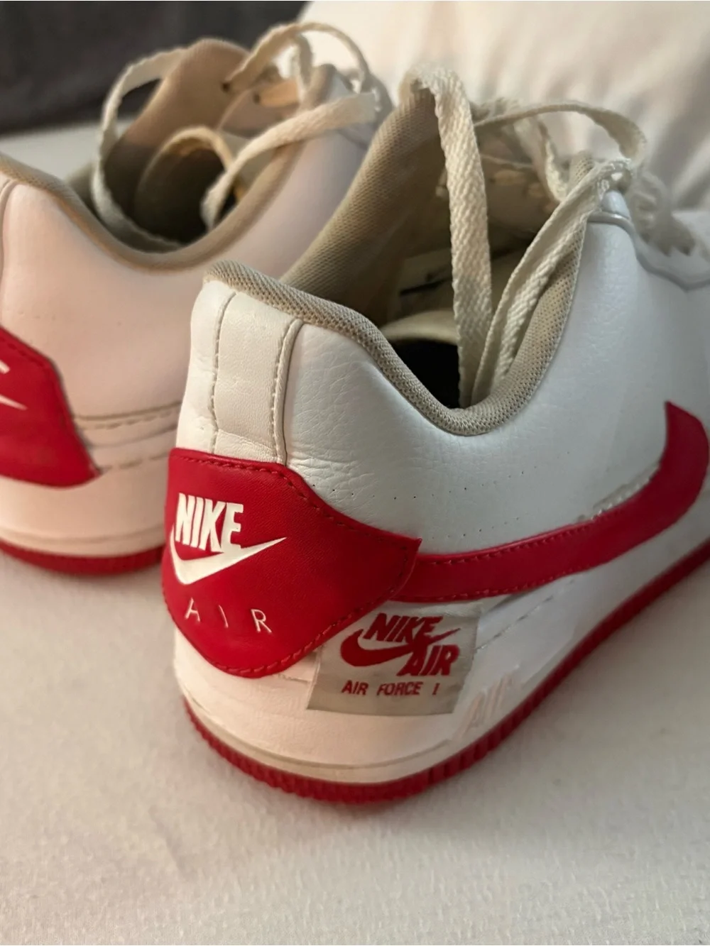Nike Air Force 1 Low White Red Leather Sneakers Women’s 9.5 EU 41 Casual